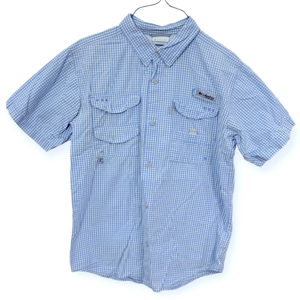 Columbia Boys Checkered‎ PFG Short Sleeve Size XL